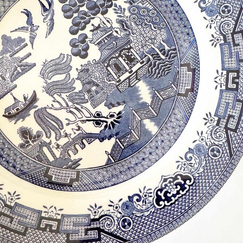 Churchill England Blue Willow Dinner Plates Set/4 10 1/4'' Lion Head Flow Blue - Picture 5 of 13